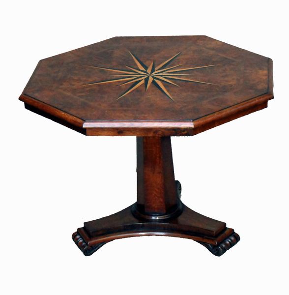 Antique Victorian Burr Oak Centre Table