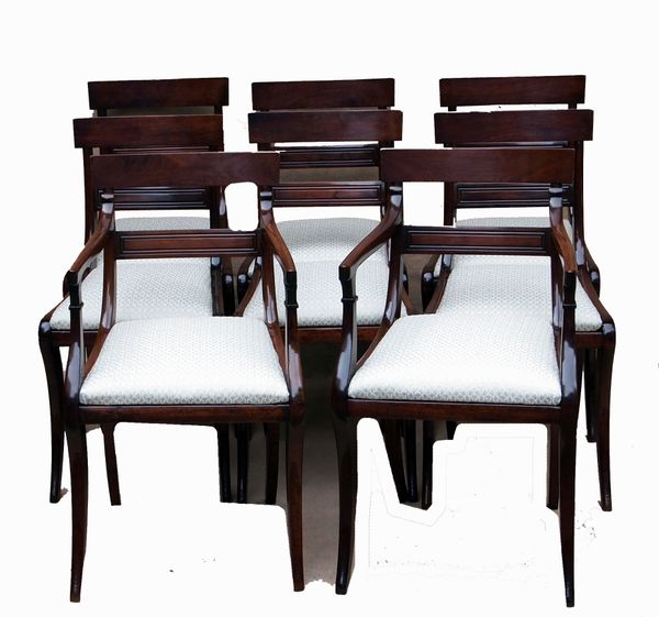 Antique Regency Period Set Of Eight Dining Chairs