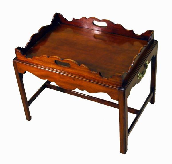 Antique Georgian Mahogany Butlers Tray On Stand