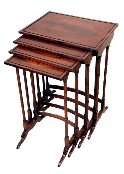 Antique Mahogany Quartetto Nest Of Tables