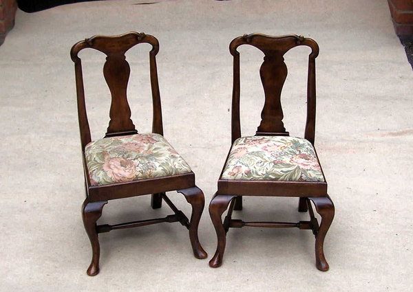 Antique Queen Anne Style Walnut Childs Chairs