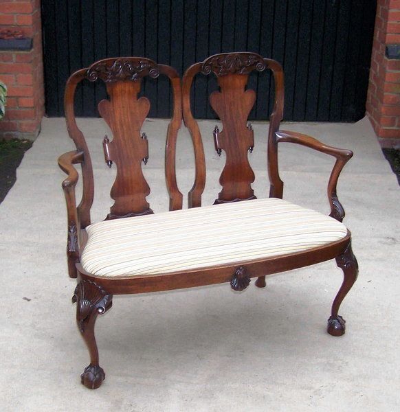 Georgian Style Antique Mahogany Chair Back Settee