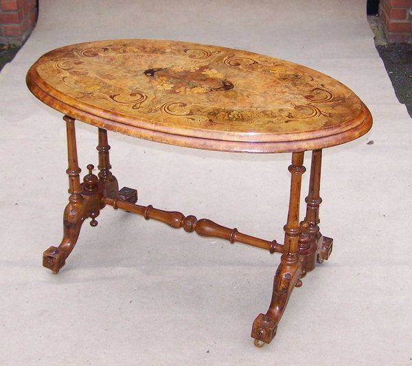 Victorian Antique Walnut Stretcher Table