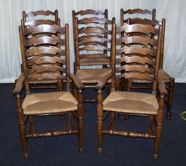 Matched Set Of 8 Ladderback Chairs