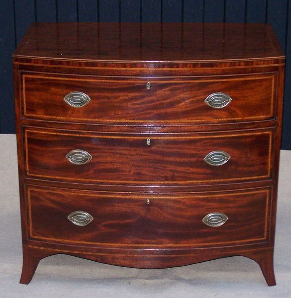 Antique Mahogany Bow Front Chest