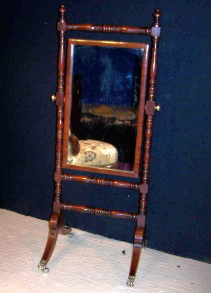 Antique Mahogany Regency Cheval Mirror