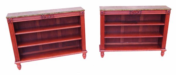 Antique Regency Period Satinwood Pair Of Bookcases