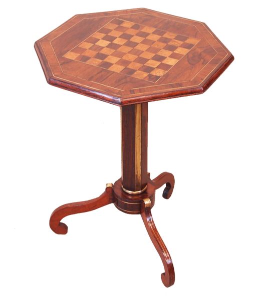 Antique Regency Rosewood Chess Top Lamp Table
