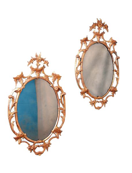 Antique Pair Of 18th Century Gilt Mirrors