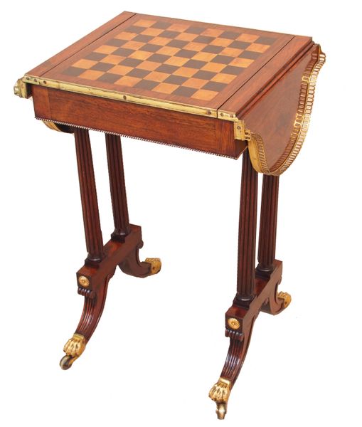 Antique Regency Reversible Top Rosewood Games Table