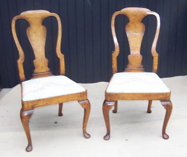 Pair Queen Anne Single Chairs