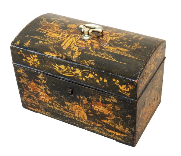 Antique 18th Century Chinoiserie Decorated Tea Caddy