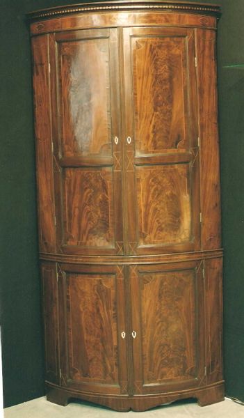 Antique Mahogany Double Corner Cupboard