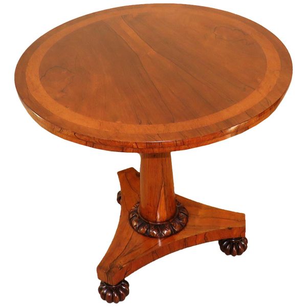 English Regency Period Rosewood Circular Occasional Centre Table