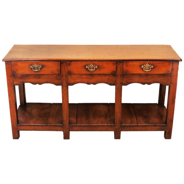 Oak 18th Century English Antique Dresser Base Sideboard