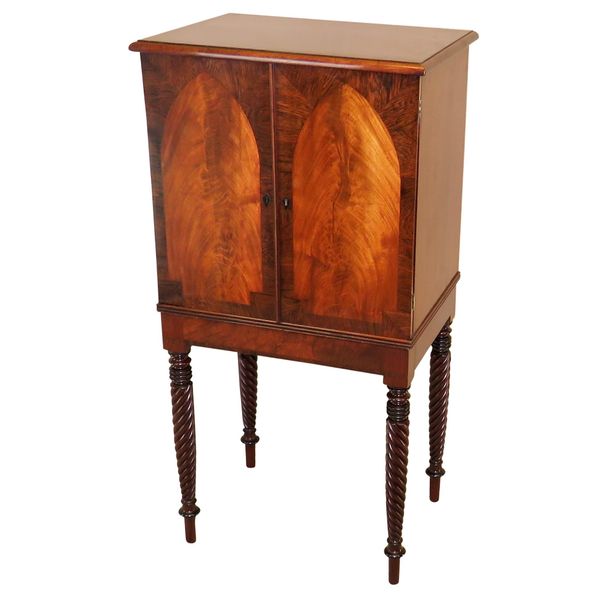 Regency Mahogany English Collectors Cabinet on Stand