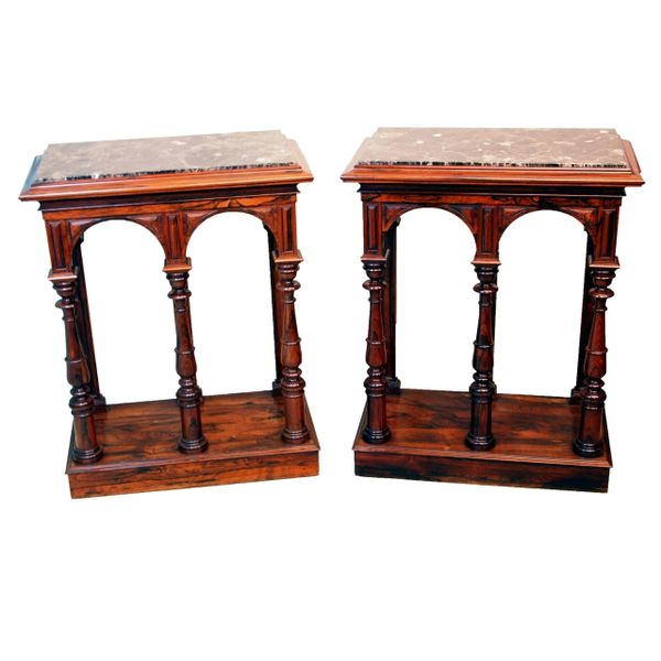 Antique Regency Rosewood Pair of Console Tables