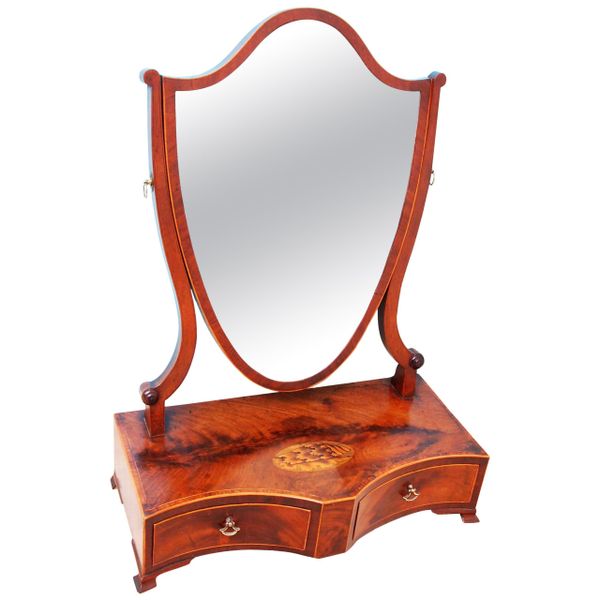 Antique Georgian Mahogany Dressing Table Mirror