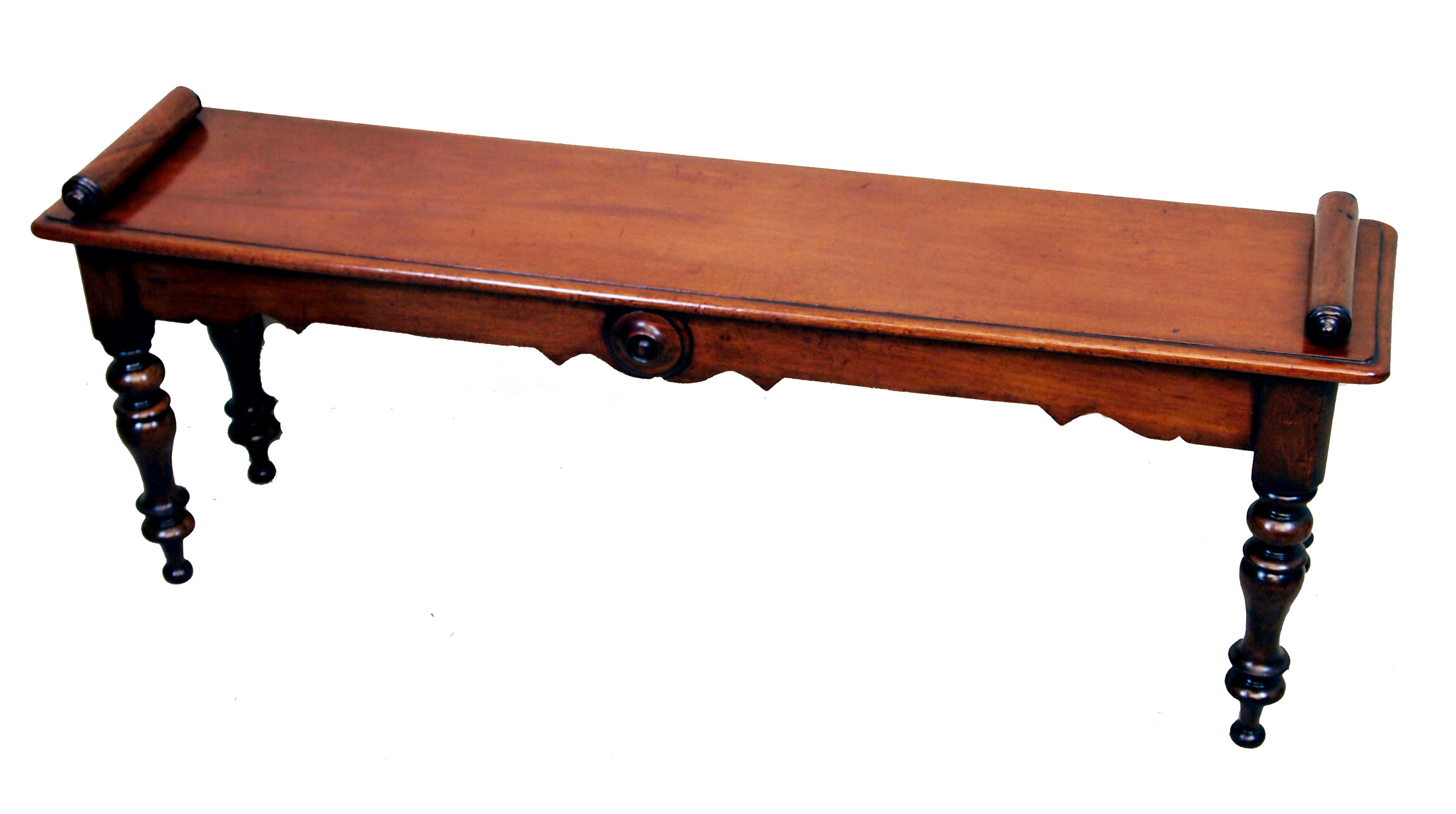 Antique Mahogany Window Seat Hall Bench S&S Timms Antiques