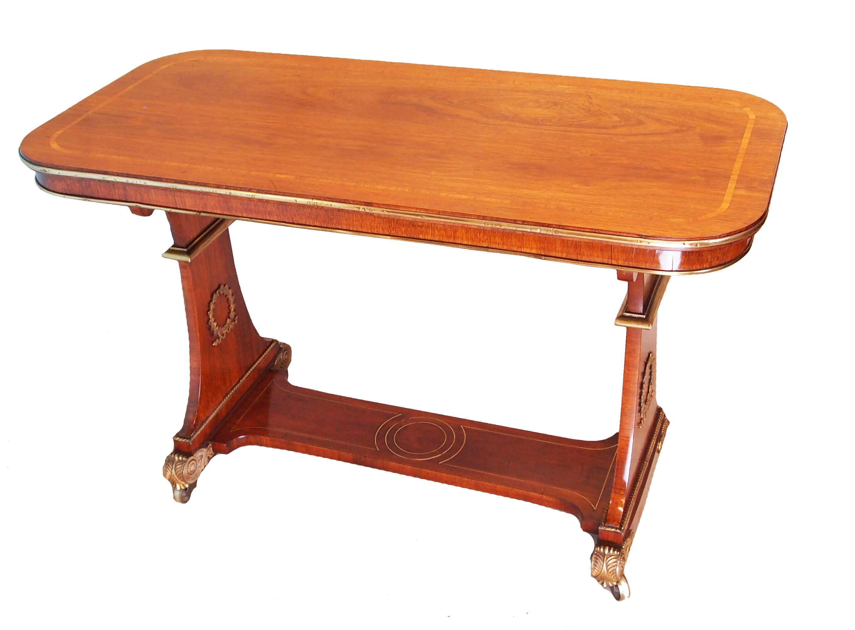 Antique Regency Rosewood & Brass Library Table S&S Timms Antiques